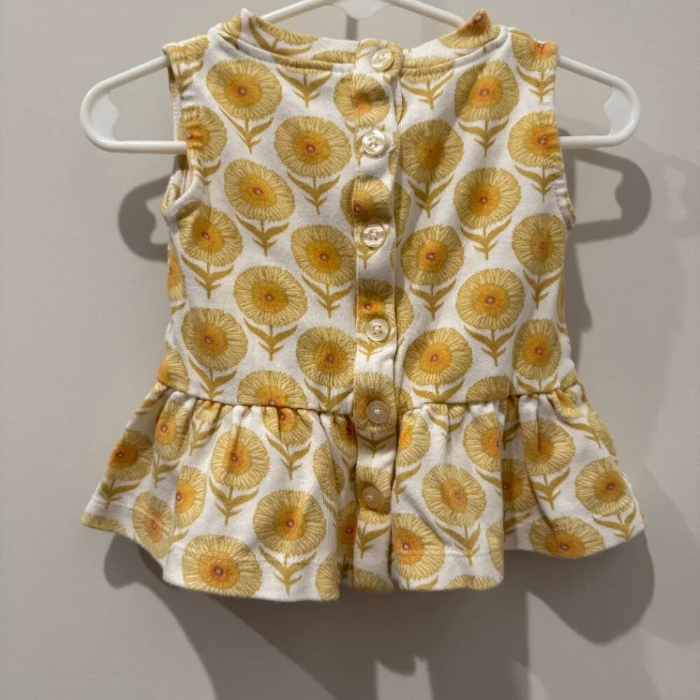 Kate Quinn sleeveless drop waist gathered top | mountain daisy 6-12m - Picture 4 of 5